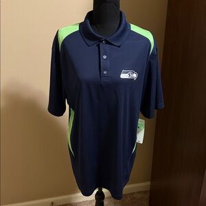 NWT Navy & Green Seattle Seahawks Men's Polo Shirt